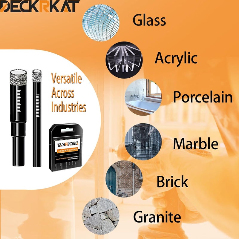 DECKRKAT Store 5 Packs Dry Diamond Drill Bits Set 1/2" 12mm Vacuum Brazed Diamond Hole Saws for Granite Tile Ceramic Marble Stone Glass and More Hard Materials (not for Wood), Round Shank with Storage Case - Image 5